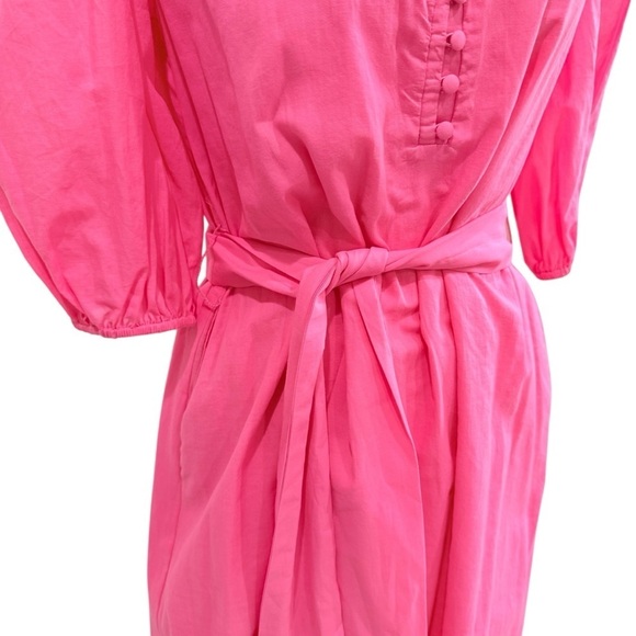 Trina Turk Malina Belted 100% Cotton Voile Minidress V-Neck Pink Size XS $328 - Picture 4 of 14